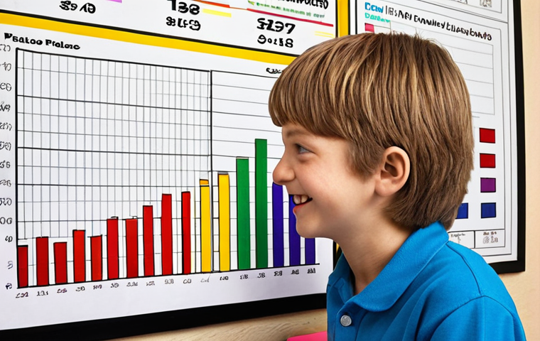 ** A student happily using a memory palace technique (visual association) to remember economic indicators. The scene is colorful and imaginative, with humorous images linked to charts and graphs. The overall feeling is lighthearted and effective learning.
**