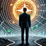 A bewildered individual stands at a crossroads in a chaotic, foggy financial landscape. Abstract representations of volatile stock charts, cryptocurrency symbols, and various traditional investment icons swirl around them, signifying information overload and market uncertainty. In the distance, a clear, guiding light emanates from a confident, professional financial advisor figure holding a glowing compass, pointing towards a stable, discernible path. The scene emphasizes the overwhelming nature of modern investments and the desperate need for expert guidance and clarity.